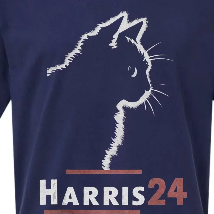 Cat Ladies For Kamala Harris 24 Sueded Cloud Jersey T-Shirt