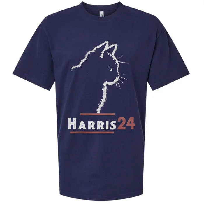 Cat Ladies For Kamala Harris 24 Sueded Cloud Jersey T-Shirt