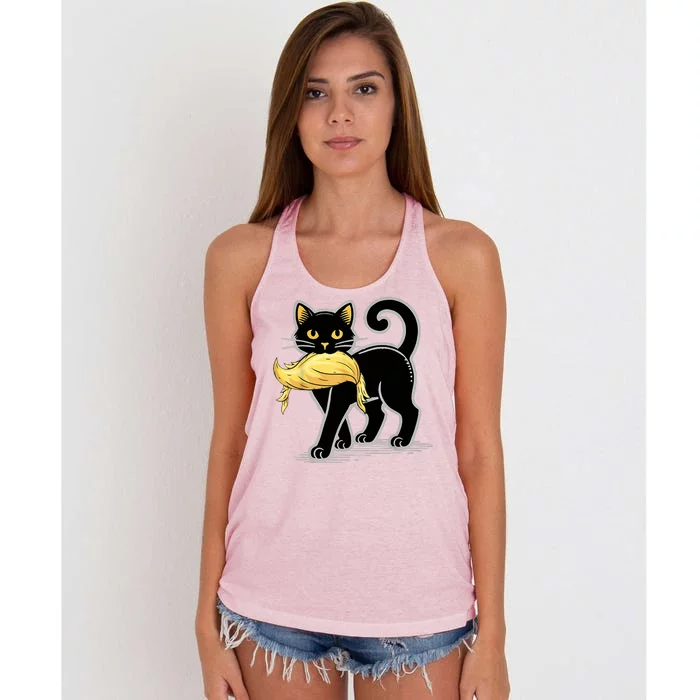 Cat Ladies For Kamala Harris Donald Trump 2024 Women's Knotted Racerback Tank