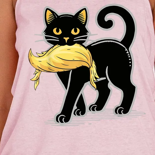 Cat Ladies For Kamala Harris Donald Trump 2024 Women's Knotted Racerback Tank