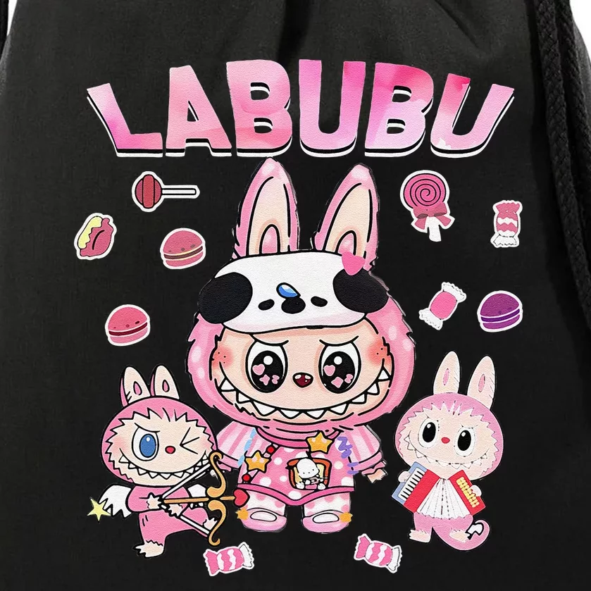 Cute Labubu Funny The Monsters Pin.K Meme Birthday Drawstring Bag