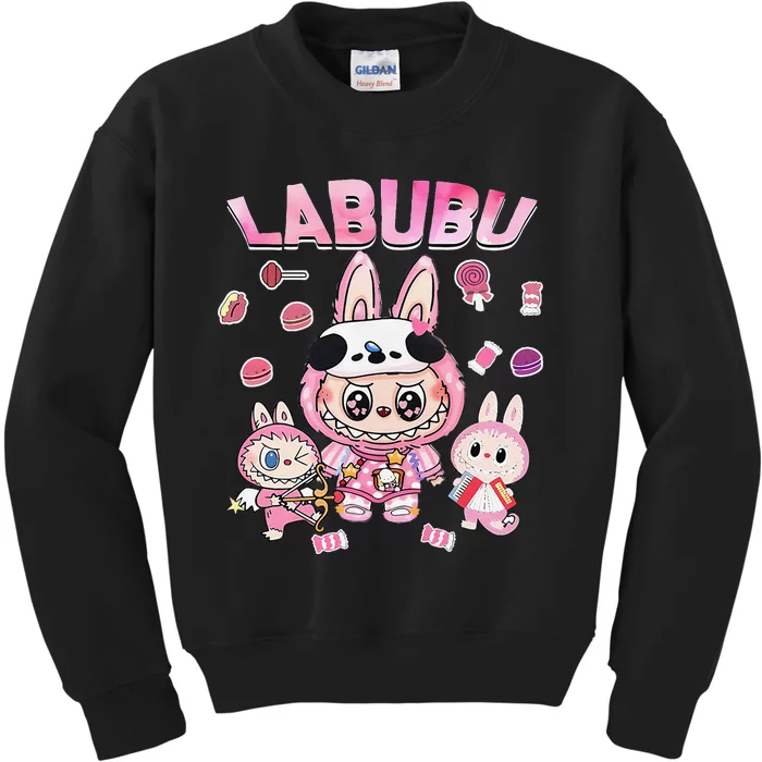 Cute Labubu Funny The Monsters Pin.K Meme Birthday Kids Sweatshirt