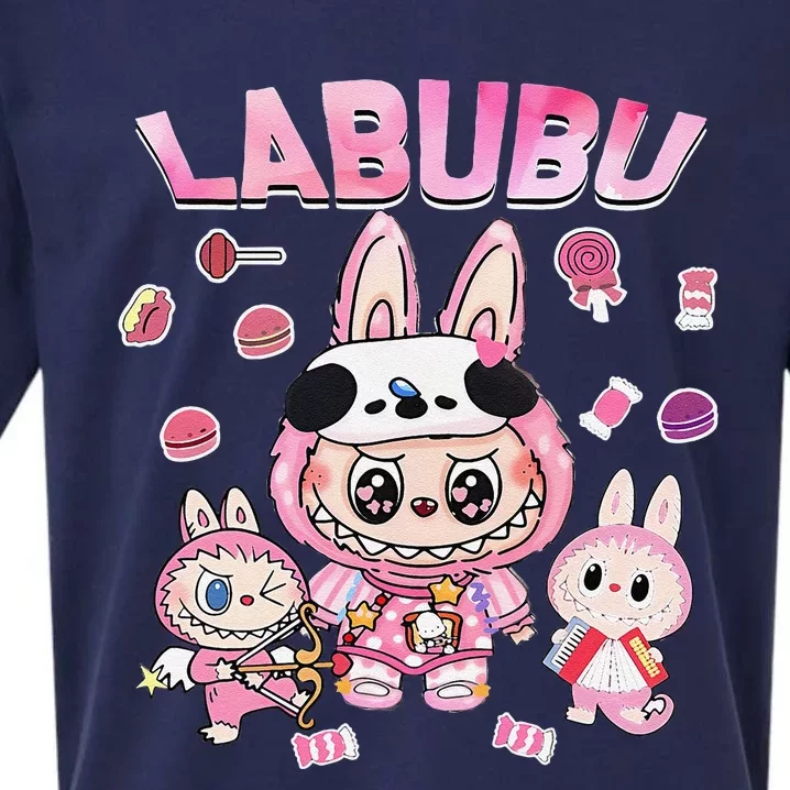 Cute Labubu Funny The Monsters Pin.K Meme Birthday Sueded Cloud Jersey T-Shirt