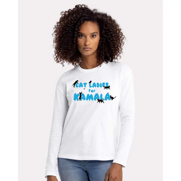 Cat Ladies For Kamala Childless Cat Ladies Womens Cotton Relaxed Long Sleeve T-Shirt