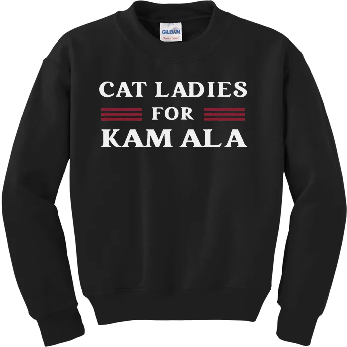 Cat Ladies For Kamala Harris 2024 Us President Election Vote Kids Sweatshirt