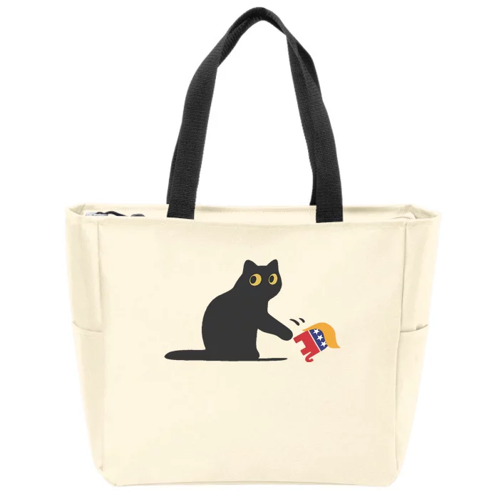 Cat Ladies For Kamala Harris Donald Trump 2024 Sarcastic Zip Tote Bag