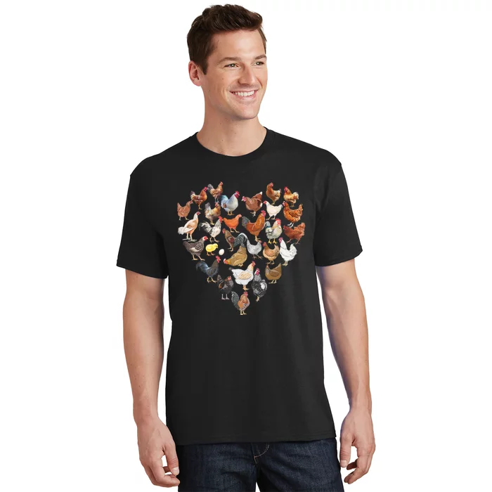 Chicken Love For Farmer Raising Chickens Farm T-Shirt