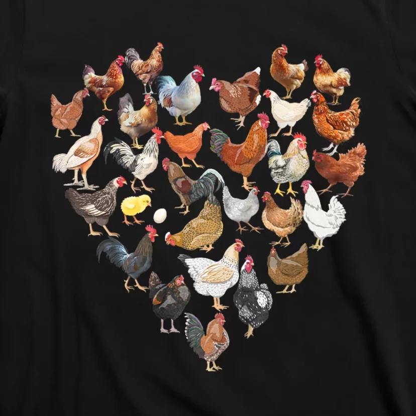 Chicken Love For Farmer Raising Chickens Farm T-Shirt