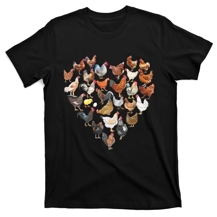 Chicken Love For Farmer Raising Chickens Farm T-Shirt