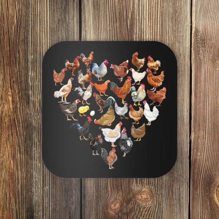 Chicken Love For Farmer Raising Chickens Farm Coaster