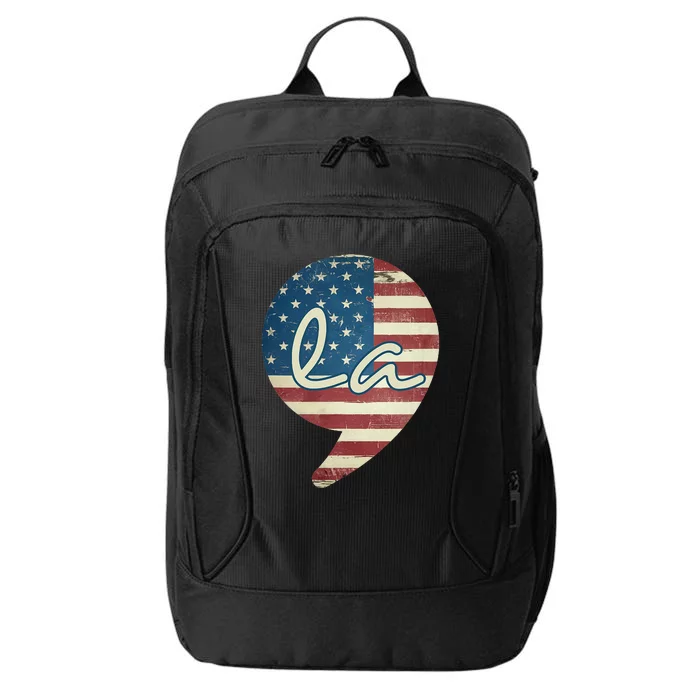 Comma La Funny Kamala Harris Usa Flag City Backpack