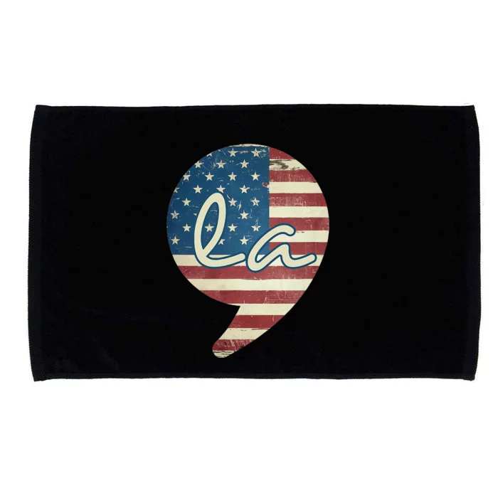 Comma La Funny Kamala Harris Usa Flag Microfiber Hand Towel