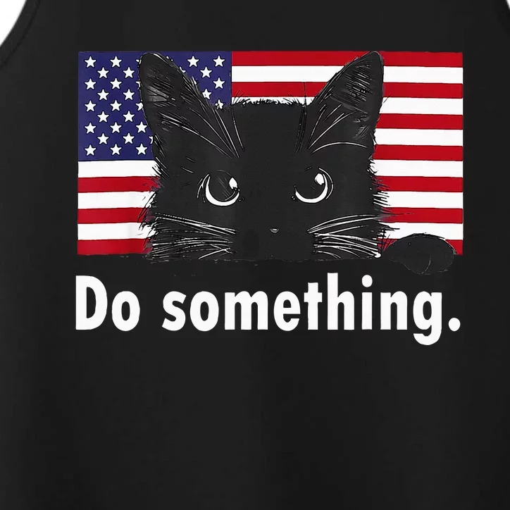 Cat Ladies Funny Kamala Harris 2024 Election Do Something Performance Tank