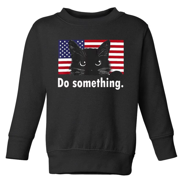 Cat Ladies Funny Kamala Harris 2024 Election Do Something Toddler Sweatshirt