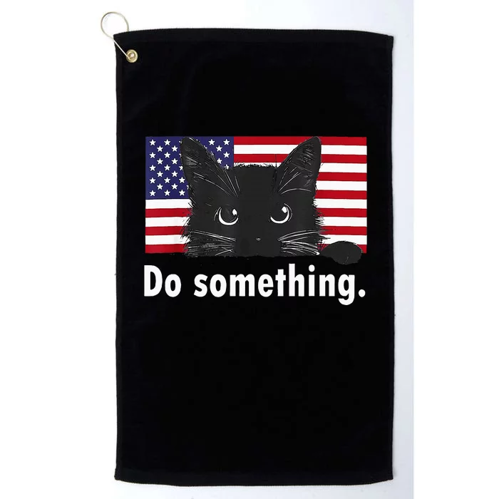 Cat Ladies Funny Kamala Harris 2024 Election Do Something Platinum Collection Golf Towel