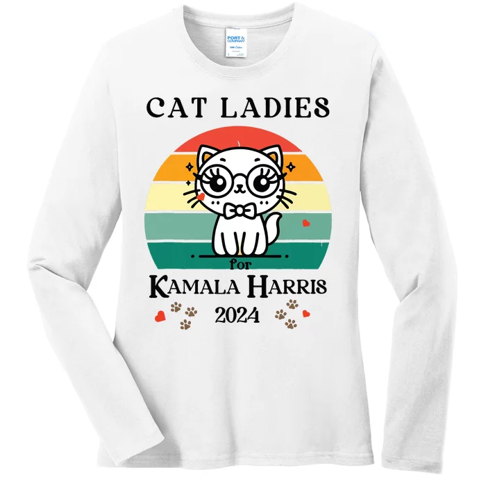 Cat Ladies For Kamala Harris Ladies Long Sleeve Shirt