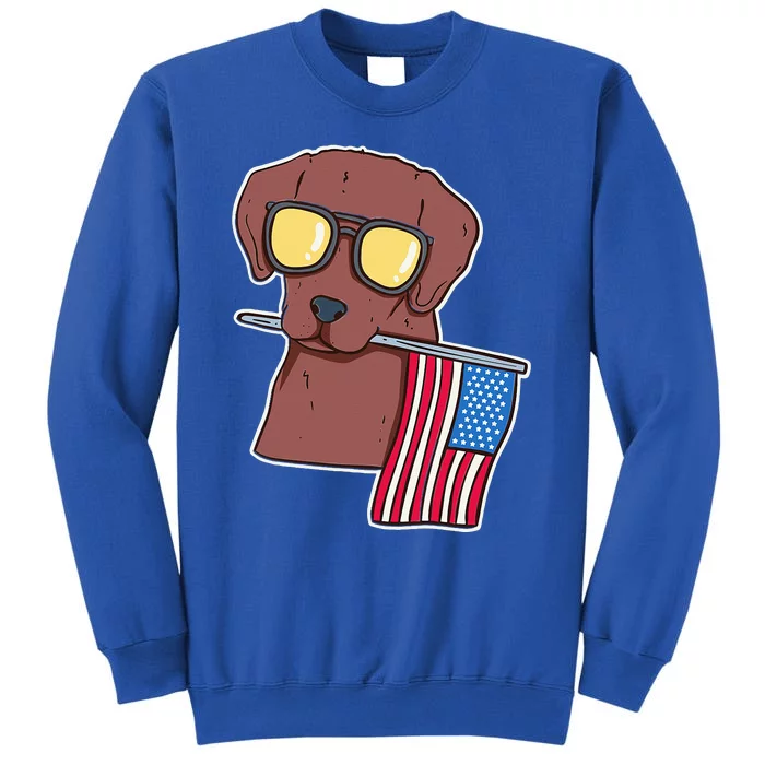 Chocolate Lab For 4th Of July Tall Sweatshirt