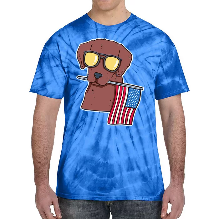 Chocolate Lab For 4th Of July Tie-Dye T-Shirt