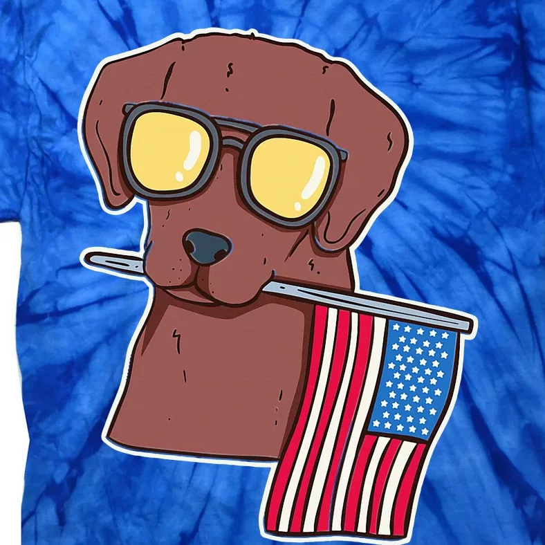 Chocolate Lab For 4th Of July Tie-Dye T-Shirt