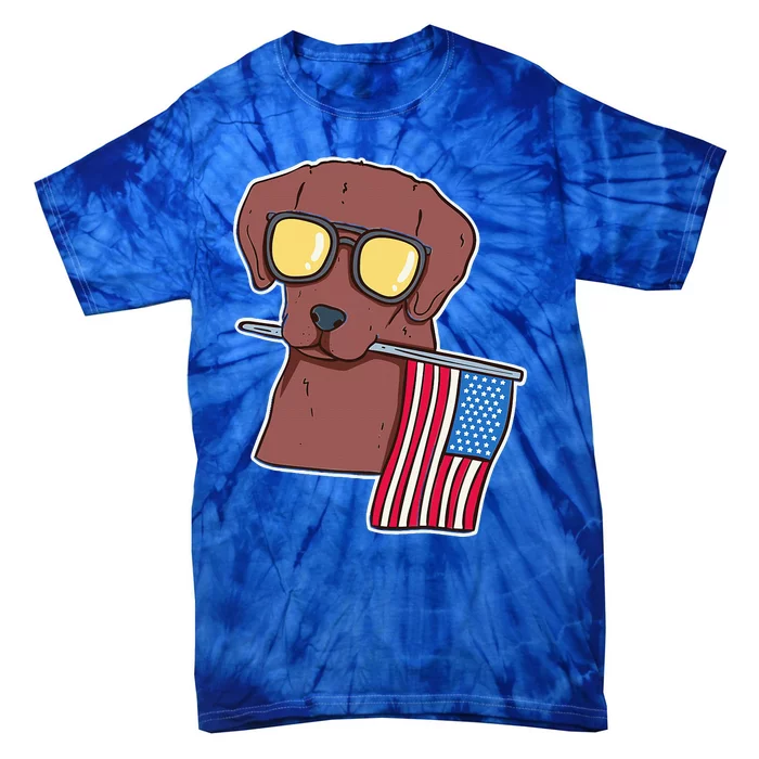 Chocolate Lab For 4th Of July Tie-Dye T-Shirt