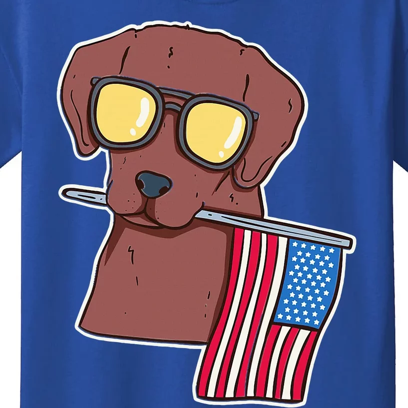 Chocolate Lab For 4th Of July Kids T-Shirt