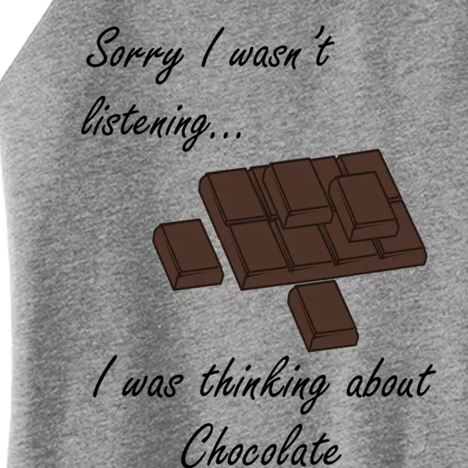 Chocolate Lover Funny Saying Thinking About Chocolate Cute Gift Women’s Perfect Tri Rocker Tank