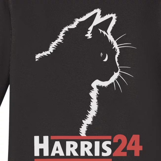 Cat Ladies For Kamala Harris 24 Baby Long Sleeve Bodysuit