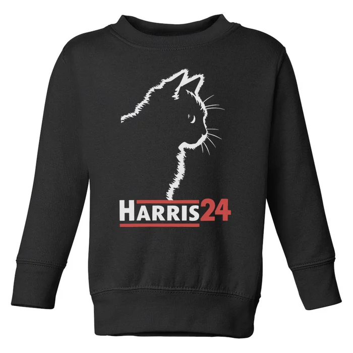 Cat Ladies For Kamala Harris 24 Toddler Sweatshirt