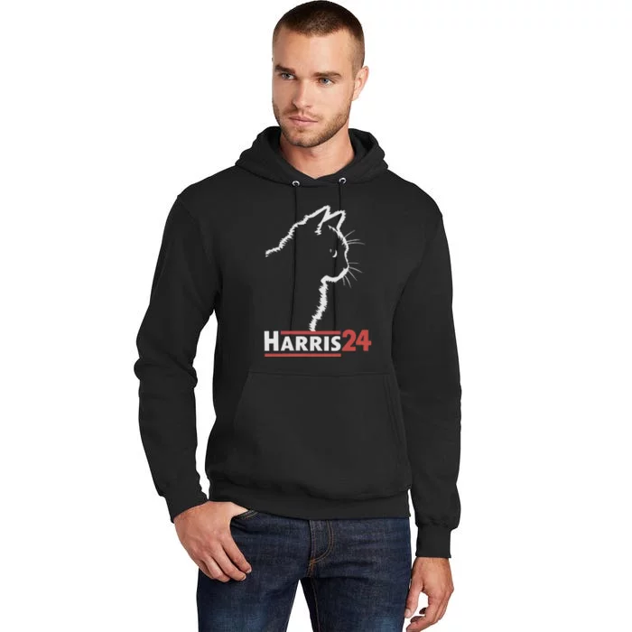 Cat Ladies For Kamala Harris 24 Tall Hoodie