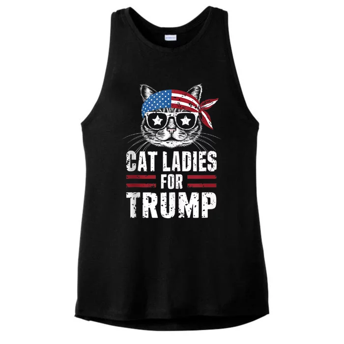 Cat Ladies For Trump For Donald Trump 2024 Ladies Tri-Blend Wicking Tank