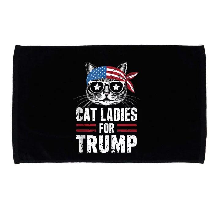 Cat Ladies For Trump For Donald Trump 2024 Microfiber Hand Towel