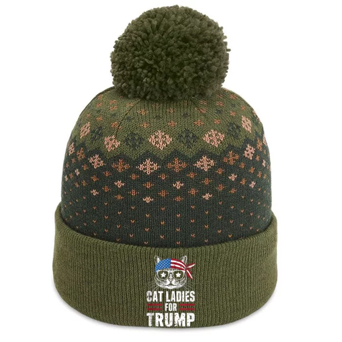 Cat Ladies For Trump For Donald Trump 2024 The Baniff Cuffed Pom Beanie