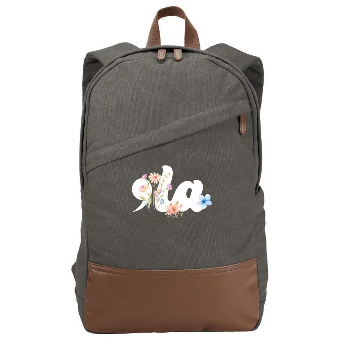 Comma La Floral Kamala Harris President 2024 Cotton Canvas Backpack