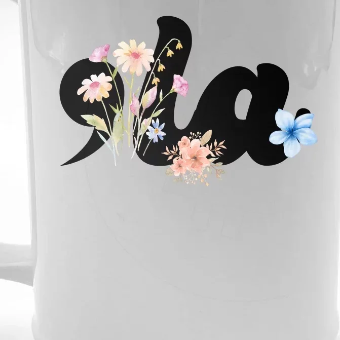 Comma La Floral Kamala Harris President 2024 Front & Back Beer Stein