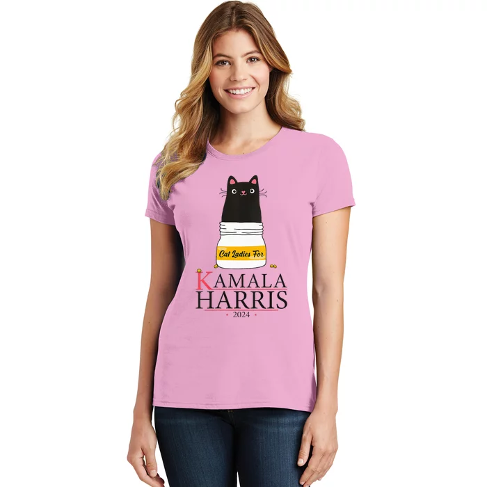 Cat Ladies For Kamala Harris 2024 Cat Lady For Harris 2024 Women's T-Shirt