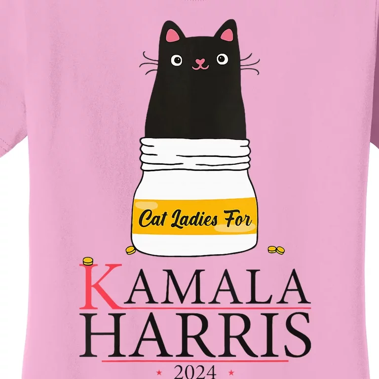 Cat Ladies For Kamala Harris 2024 Cat Lady For Harris 2024 Women's T-Shirt