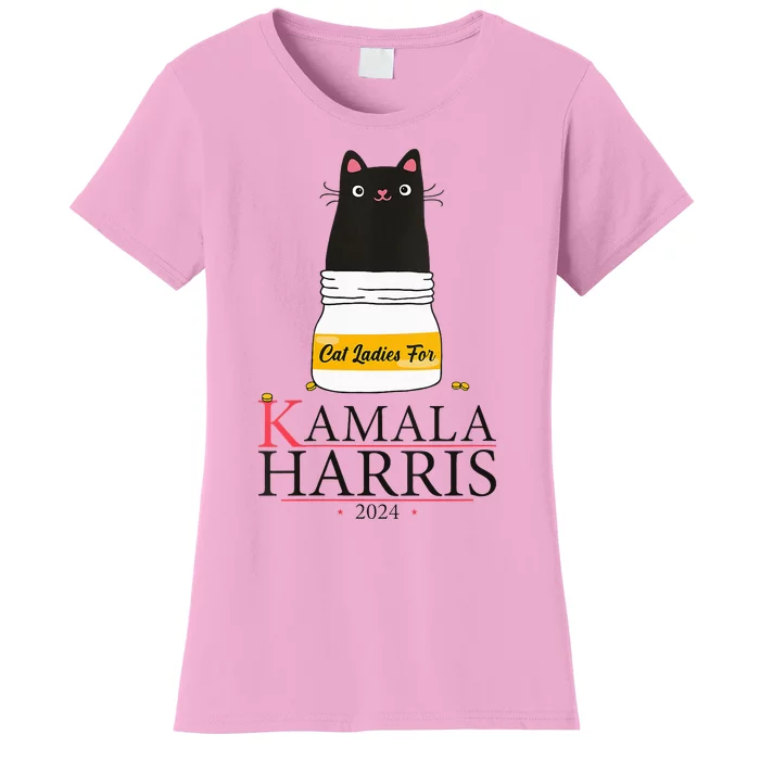 Cat Ladies For Kamala Harris 2024 Cat Lady For Harris 2024 Women's T-Shirt