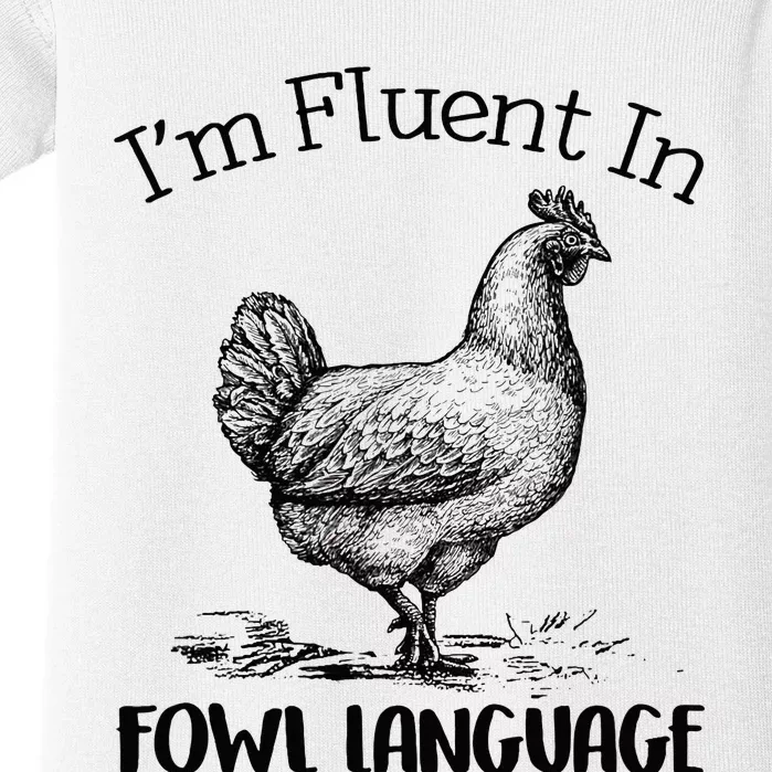 Chicken Lovers Fluent In Fowl Language Baby Bodysuit