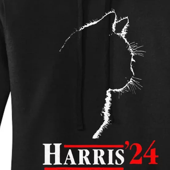 Cat Ladies For Kamala Funny Cat 2024 President Kamalaharris Gift Women's Pullover Hoodie