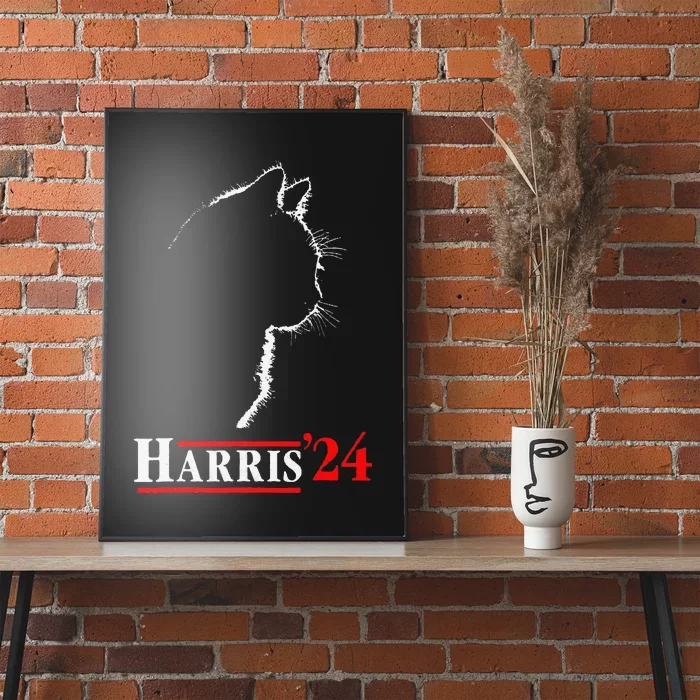 Cat Ladies For Kamala Funny Cat 2024 President Kamalaharris Gift Poster