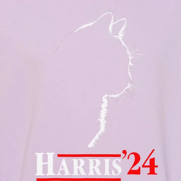 Cat Ladies For Kamala Funny Cat 2024 President Kamalaharris Gift Garment-Dyed Sweatshirt