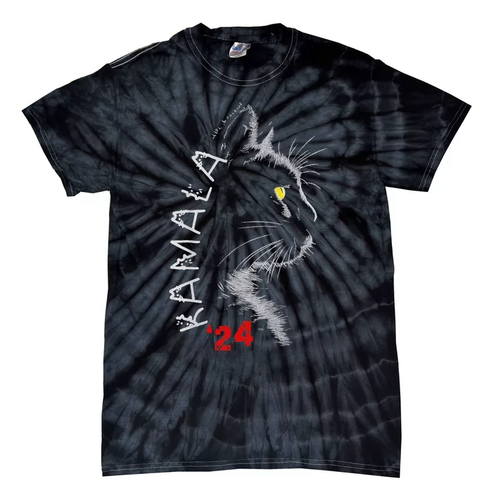 Cat Ladies For Kmala Cat 2024 President Kamala Harris Tie-Dye T-Shirt