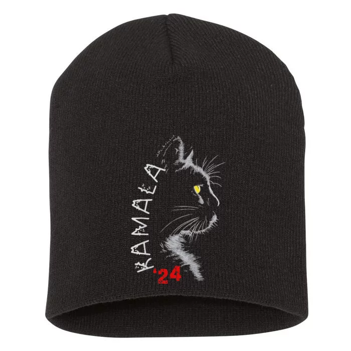 Cat Ladies For Kmala Cat 2024 President Kamala Harris Short Acrylic Beanie