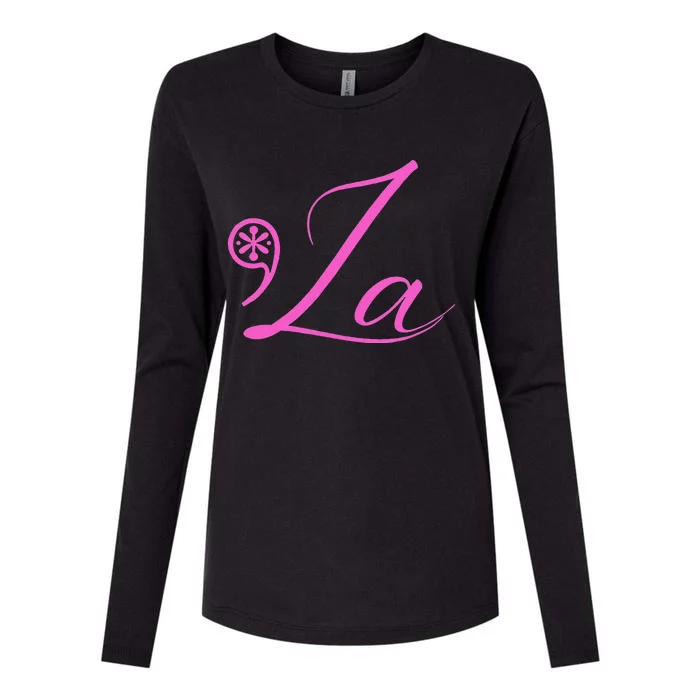 Comma La First Female President 2024 Feminine Funny Womens Cotton Relaxed Long Sleeve T-Shirt