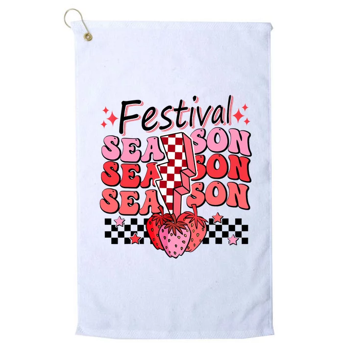 Checkered Lightning Festival Season Strawberry Fruit Lover Platinum Collection Golf Towel