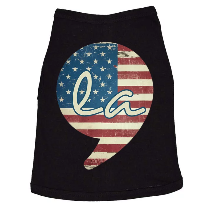 Comma La Funny Kamala Harris Usa Flag Doggie Tank