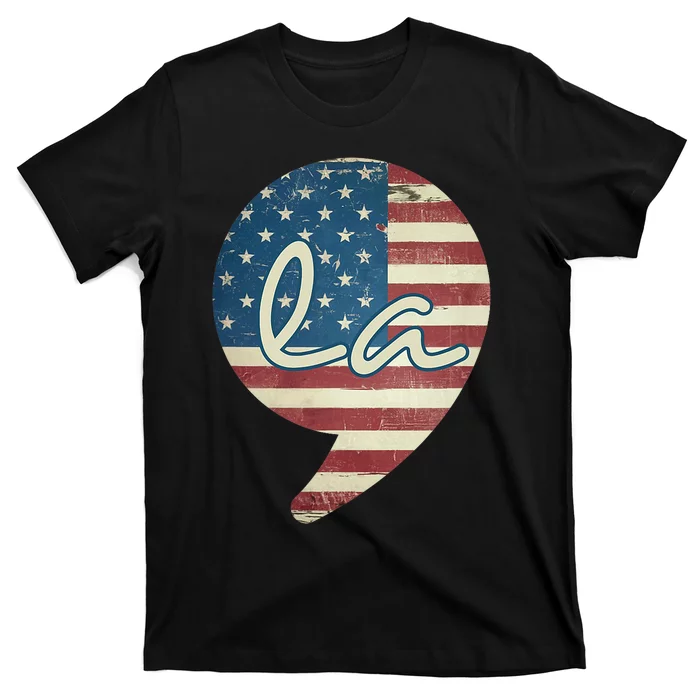 Comma La Funny Kamala Harris Usa Flag T-Shirt