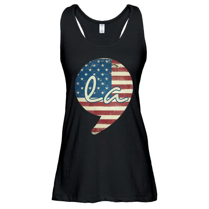 Comma La Funny Kamala Harris Usa Flag Ladies Essential Flowy Tank