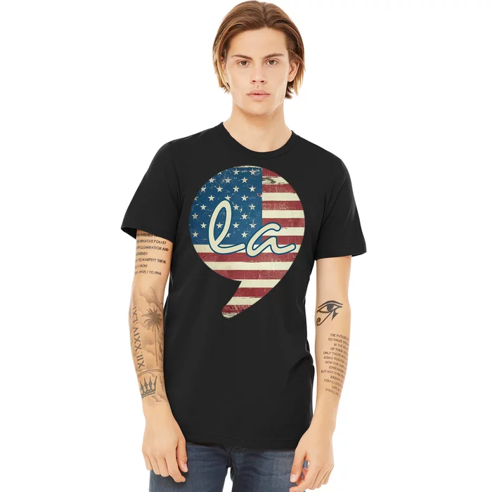 Comma La Funny Kamala Harris Usa Flag Premium T-Shirt