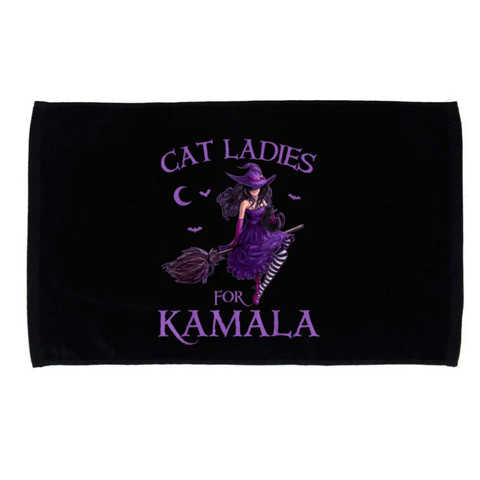 Cat Ladies For Kamala Harris 2024 Witches Harris Halloween Microfiber Hand Towel